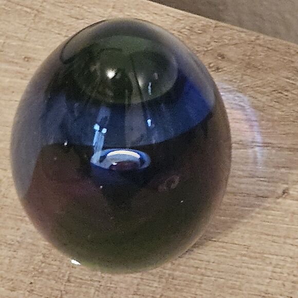 Blown Glass Paperweight Egg Multi Colored 3.5 Inch - Picture 6 of 6